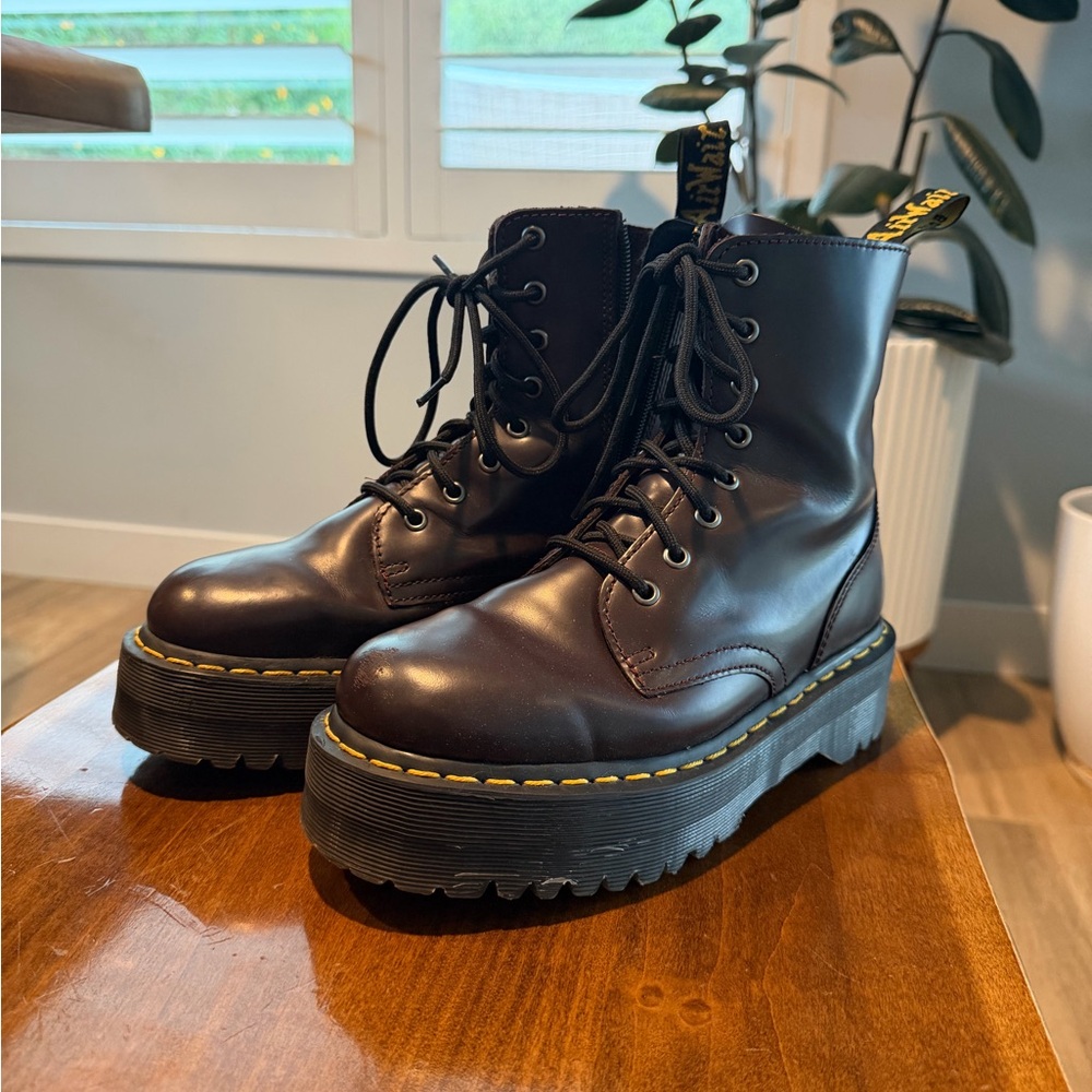 Dr. Martens Women's Dark Burgundy Jadon Combat Boots